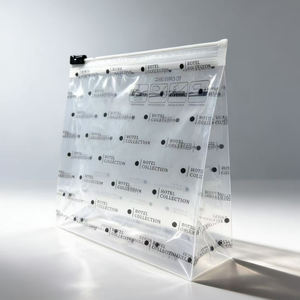 Pochette zippée en PVC transparent givré personnalisée - Sacs d'emballage pour bijoux et outils cosmétiques - Product Image 1