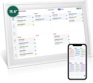 Calendrier Numérique Familial 10,1 Pouces écran Tactile - Wi-Fi, App Mobile, Agenda Partagé, Cadre Photo, Organisation Maison