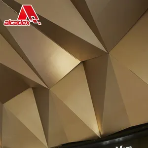 ALCADEX Golden Color Aluminium Fassade Wall board Building Dekorative Metallplatte für das Ausstellungs zentrum im Freien