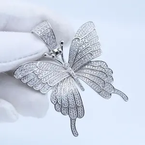 แฟชั่นฮิปฮอปสุดหรูสร้อยคอเพชรโมอิสเงินสเตอริ่งจี้แบบกำหนดเองแบบกำหนดเองได้ - Product Image 2