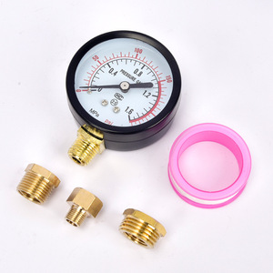 Plowing Y60 Pressure Gauge Set 0-1.6 Mpa Metal Analog With 3 <b>Adapters</b> For Air Compressor And <b>Pump</b> - Product Image 1