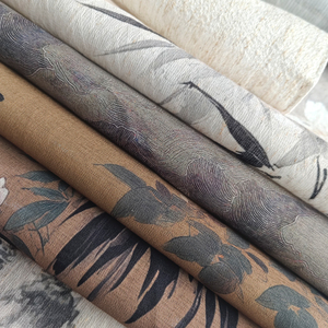 In rèm cửa vải lanh pha trộn ánh sáng Lọc 210gsm in kỹ thuật số tùy chỉnh mô hình hoa phi rèm vải - Product Image 5