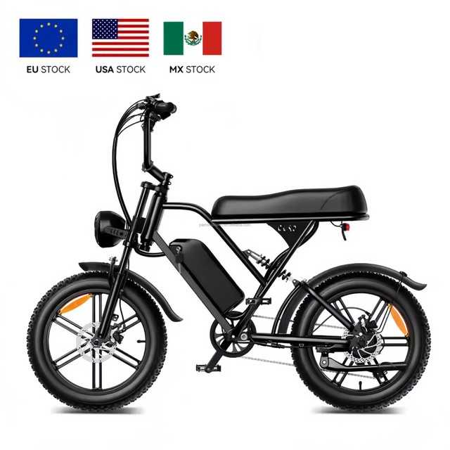 OBX Fast Delivery Electric Bike 20inch Fat Tire Electric Bicycle 48V 15ah Removable Battery High Speed Motor Ebike for Mountain