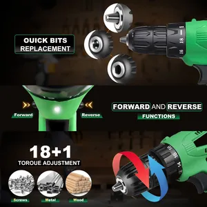 Customizable 12V Cordless Drill <b>Brushed</b> Motor Screwdriver DIY Drilling <b>Power</b> Source Battery OEM Drills CD-12A Cordless Drill CD- - Product Image 2