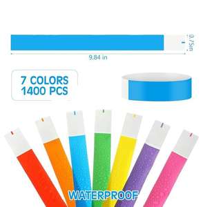 Vente chaude couleur unie Tyvek papier Bracelet personnalisé imprimable événement Bracelet fête parc à thème discothèque billet d'entrée - Product Image 3