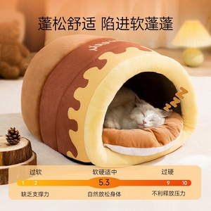 <b>Cat</b> House Round <b>Plush</b> Bed For <b>Cat</b> Warm Comfortable Four Seasons Use - Product Image 5