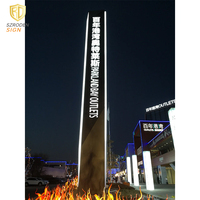 Panneaux publicitaires LED en acier inoxydable pour extérieur, lettres lumineuses 3D, totem de guidage de rue, résistant aux intempéries IP65, à poser au sol