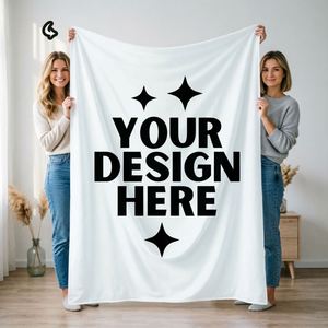 Manta de Felpa Personalizada con Tu Propio Texto y Logotipo, Ultra Suave y Acogedora, de Franela y Felpa para Sofá o Cama - Product Image 1