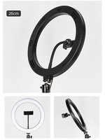 Lampu Ring LED 10 inci dapat diredupkan, lampu cincin swafoto dengan kaki Tripod untuk fotografi