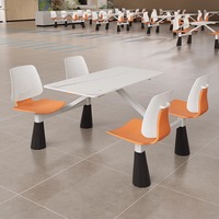 Ensemble de table et de chaises pliantes modernes pour restauration rapide, cantine scolaire, zone de repas des employés, restaurant, quatre personnes, commercial