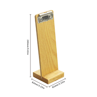 Support de menu de table en bois FSC & BSCI avec clip porte-panneau en bois presse-papiers debout, support d'affichage de signe de vente au détail en bois