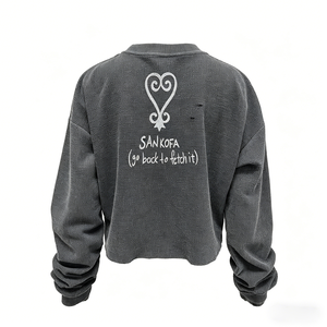 Custom <b>Crop</b> <b>Long</b> <b>Sleeve</b> Women's Tees Flannel T-shirt - Product Image 2