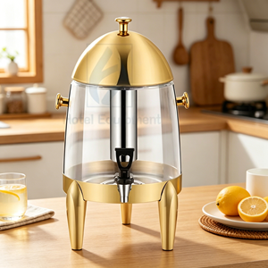 Distributeur de jus chaud et froid unique en acier inoxydable 12 L pour hôtels, banquets et restaurants de <span class=keywords><strong>Dubaï</strong></span>, couleur or - Product Image 1