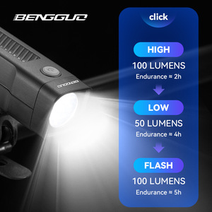 Yueli <b>Bicycle</b> Front <b>Light</b> LED USB Rechargeable IPX4 Waterproof 4 Modes Night Riding Mountain Bike <b>Light</b> - Product Image 2