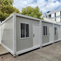 Maison conteneur de luxe pliable de 20 pieds en structure acier, conception personnalisée, villa, complexe hôtelier, installation rapide, assemblage, école mobile, bureau