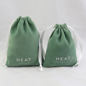 Custom Velvet Dust Bags Packaging with Printed logo Luxurious Drawstring Suede Velvet Pouch Jewelry with <b>Ribbon</b> for Ring Storage - Product Image 1
