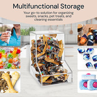 Distributeur de bonbons en acrylique transparent personnalisé en usine, bac à bonbons en plexiglas avec compartiments