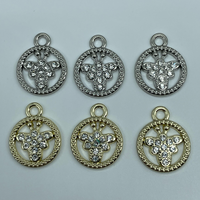 Breloque en alliage en forme de ruche ronde, éco-responsable, avec strass, pour la décoration de vêtements et sacs, vente en gros