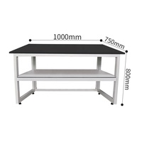 Table de laboratoire de chimie anti-vibrations en acier, résine et acier inoxydable, résistante aux produits chimiques