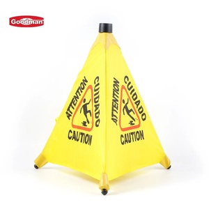 Señal de piso húmedo emergente portátil Material de PP Suministros de limpieza de conserje comercial para prevención de accidentes de resbalones y caídas - Product Image 1