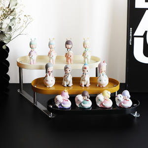 Étagère <span class=keywords><strong>de</strong></span> <span class=keywords><strong>rangement</strong></span> pliable ovale à trois niveaux <span class=keywords><strong>de</strong></span> style nordique en plastique, présentoir pour figurines <span class=keywords><strong>de</strong></span> <span class=keywords><strong>jeux</strong></span> d'anime, étagère <span class=keywords><strong>de</strong></span> <span class=keywords><strong>rangement</strong></span> multi-niveaux sur pied - Product Image 1