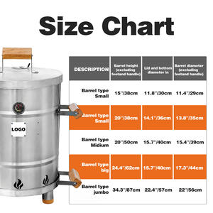 Barbecue à charbon de bois moderne en acier inoxydable de 80 cm, fumoir extérieur léger et durable, poêle sans fumée pour camping, Barrel&<span class=keywords><strong>Grill</strong></span> - Product Image 6
