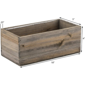 Rustic Wood Planter Box with Removable Plastic Liner  4 Colors Available  | Rustic Wooden Planters Indoor Decorative Box