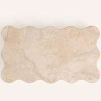 Table basse rectangulaire moderne et créative en marbre, table d'appoint en pierre de travertin naturelle, meuble de salon