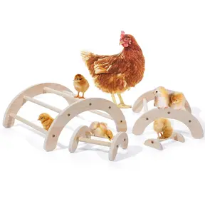 Perchas de gallo para broches de gallinero, 4 estaciones de gallo para entrenamiento, accesorios de gallinero para fácil montaje