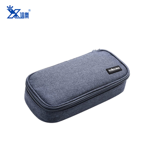 Vendite calde stampa personalizzata logo grigio viola penna cancelleria sacchetti di stoccaggio cerniera tessuto di grande capacità <span class=keywords><strong>astuccio</strong></span> per la scuola - Product Image 4