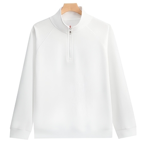Sweat-shirt à fermeture éclair pour homme, en molleton, épaules tombantes, logo personnalisé, streetwear, marque privée, faible MOQ - Product Image 1