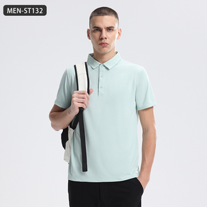 Nouvelle arrivée 2025 polo en soie glacée à séchage rapide pour homme | T-shirt à manches courtes de loisirs athlétiques | Commute d'affaires urbain - Product Image 4