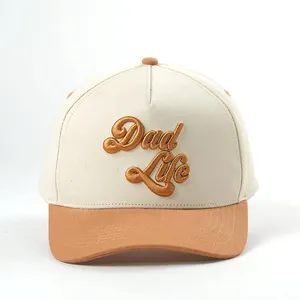 Wholesale Custom Logo 5 Panel A Frame Baseball Cap Sports Hat 100% Cotton Structured Frame Hat With Custom Embroidery Logo