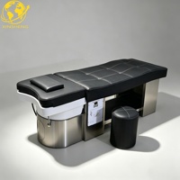 Bassin de lavage portable japonais pour shampoing, réservoir d'eau 60L, en cuir PU durable, réglable, pour lit de beauté, noir, pour lavage de cheveux et thérapie capillaire