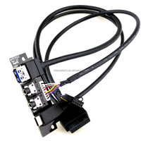 Salida directa de fábrica USB tipo C caja de computadora hembra Cable del Panel frontal con 3A chaqueta de PVC de carga rápida placa base de PC