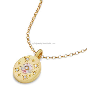 Livraison rapide 18k Or Classique Fleur Amour Pendentif Collier Ninkel Couleur Libre Peinture <span class=keywords><strong>Tarot</strong></span> Divination Collier - Product Image 1