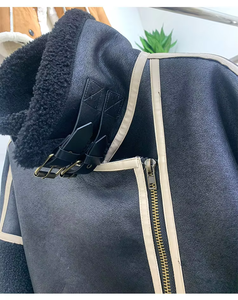 <span class=keywords><strong>Cappotto</strong></span> invernale caldo e spesso da <span class=keywords><strong>donna</strong></span> in <span class=keywords><strong>Shearling</strong></span> con pelliccia di procione, giacca in vera pelle di <span class=keywords><strong>montone</strong></span> - Product Image 3