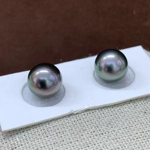 Perles de Tahiti vert paon 9-10 mm parfaitement rondes, perles en vrac, haute brillance, couleur naturelle - Product Image 2