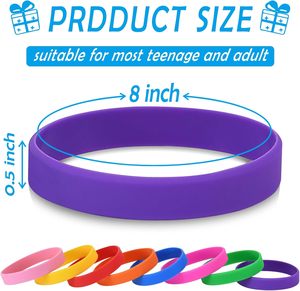 CYCLUSIVE 20 ชิ้น สร้อยข้อมือยางซิลิโคนยืดหยุ่น สีพื้น ของขวัญสำหรับทุกเพศ - Product Image 4
