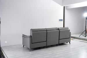 ชุดโซฟาหนังแท้แบบขยายได้สามที่นั่ง ดีไซน์โค้งมน พร้อมฟังก์ชั่นนวดและปรับเอน สำหรับห้องนั่งเล่น - Product Image 6