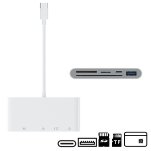 Lector de tarjetas tipo C, lector de tarjetas inteligentes multifunción tipo C con soporte SD/TF/<span class=keywords><strong>eSIM</strong></span>/IC, adaptador OTG externo <span class=keywords><strong>para</strong></span> unidad flash USB - Product Image 6
