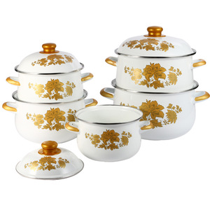 Casserole en fonte <span class=keywords><strong>émaillé</strong></span>e de luxe, style américain, grande capacité, antiadhésive, légère, compatible avec les plaques à induction et les fours - Product Image 4