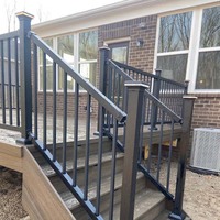 Haute Qualité Tuyau Carré En Aluminium Main Courante Conception Ciment Balcon Garde-Corps Moderne En Métal Balustre Clôture