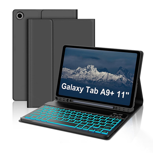 Magnetic 7 Color Backlit Wireless Keyboard Case Detachable Keyboard Cover Slim Protective Folio for 11 inch Tablet