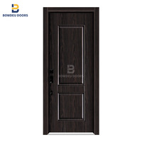 2025 moderne noir américain Double extérieur entrée avant porte d'entrée en acier fabriqué en Chine avec Smartlock