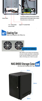 Serveur premium SATA HDD NAS de haute qualité à 8 baies de 3.5 pouces, stockage cloud mini-ITX à échange à chaud avec ventilateur en stock, boîtiers et tours d'ordinateur