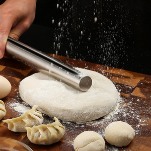 Stainless Steel <b>Rolling</b> <b>Pin</b> 3.2*22.5cm 3.2*32.5cm 3.2*42.5cm 3.2*52.5cm For Dumpling Wrapper Baking Kitchen Use - Product Image 2