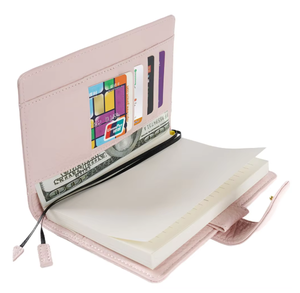 Carnet A6 en cuir PU à pages fixes rechargeables avec motif litchi, couverture de classeur de poche haut de gamme uniquement - Product Image 1