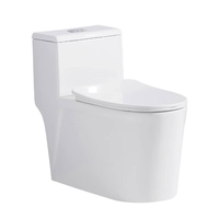 WC monobloc en céramique blanc à économie d'eau, à sortie verticale (S-Trap), pour projets hôteliers modernes et usines - Vente en gros