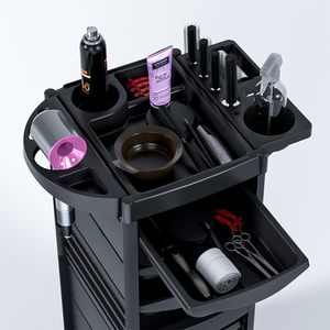 New Profession Plastic Black Hairdressing Trolley with 6 Drawersl for Salon Barber - Product Image 4